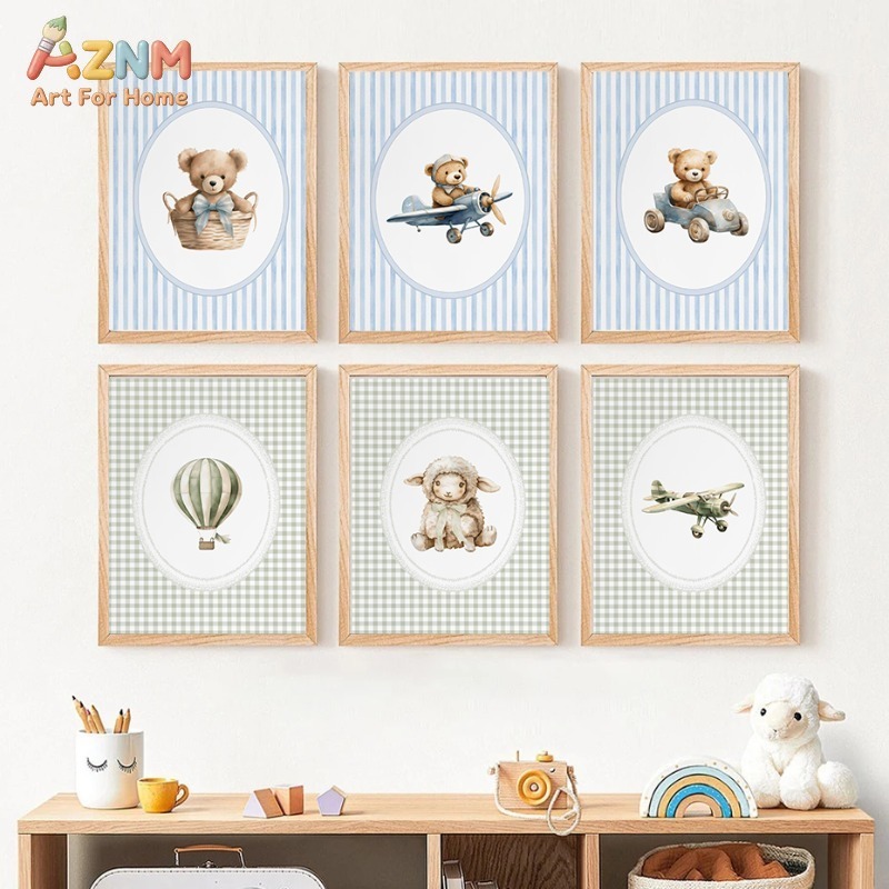 Baby Nursery Furniture Sets - Watercolor Teddy Bear Nursery Wall Art