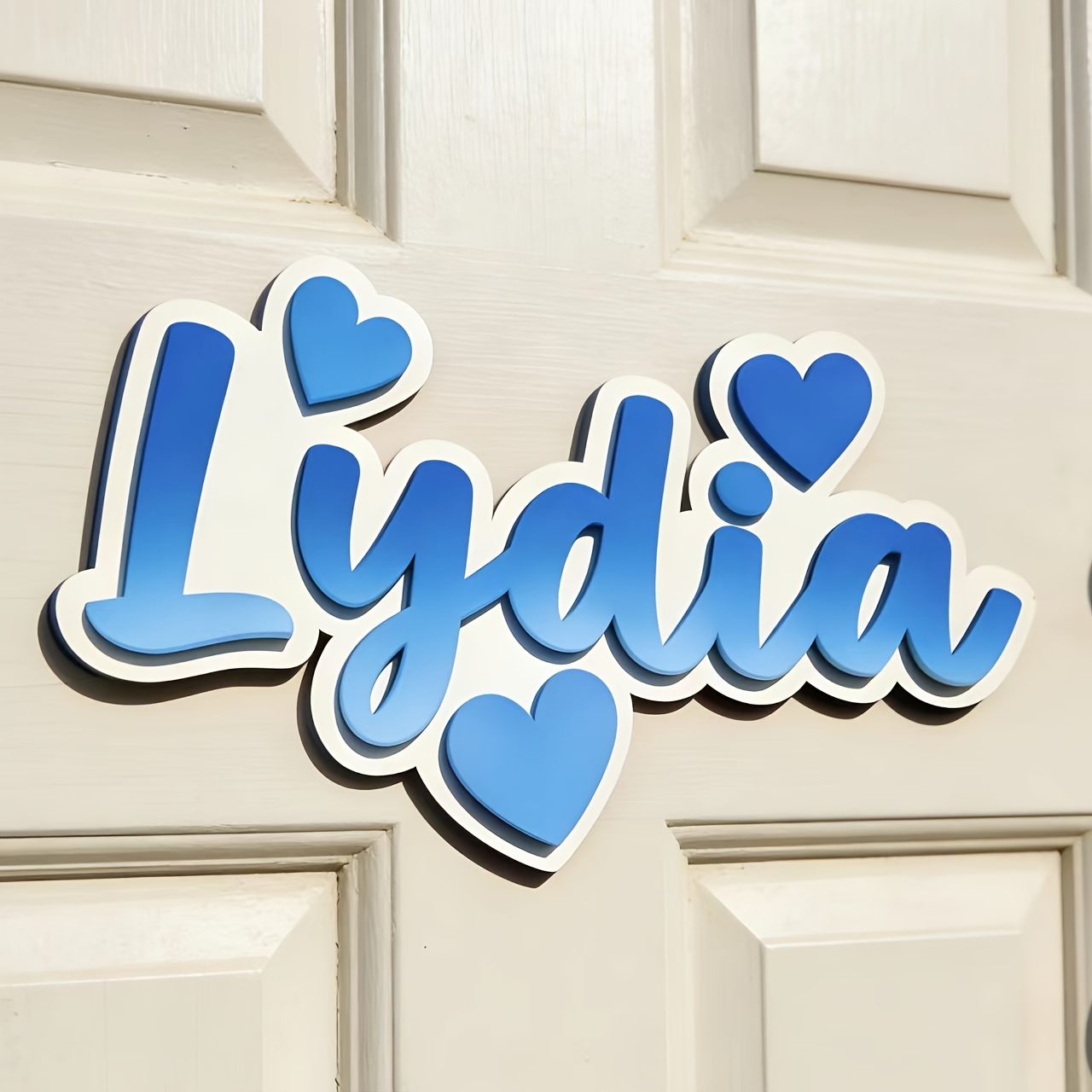 Baby Nursery Name - Personalized Gradient Heart Name Sign, Customizable