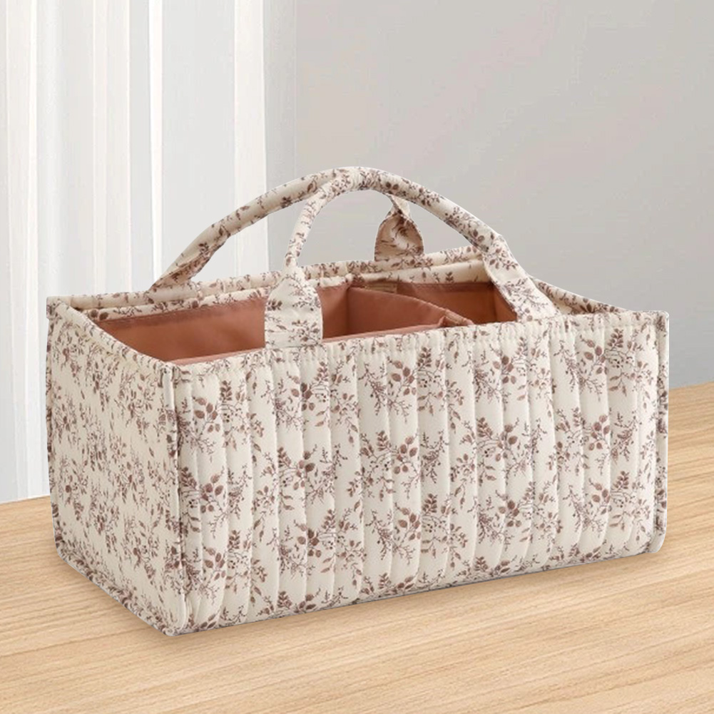 Baby Nursery Essentials - Floral Diaper Caddy Organizer with Removable