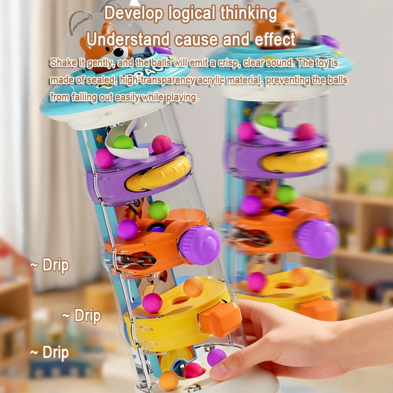 Montessori Ball Drop Tower Toy - Baby Nursery Table review and price