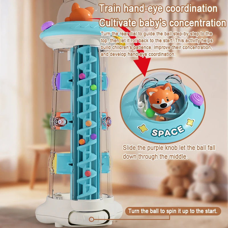 Montessori Ball Drop Tower Toy - Baby Nursery Table review and price