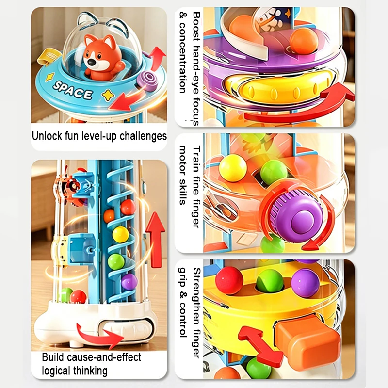 Montessori Ball Drop Tower Toy - Baby Nursery Table review and price
