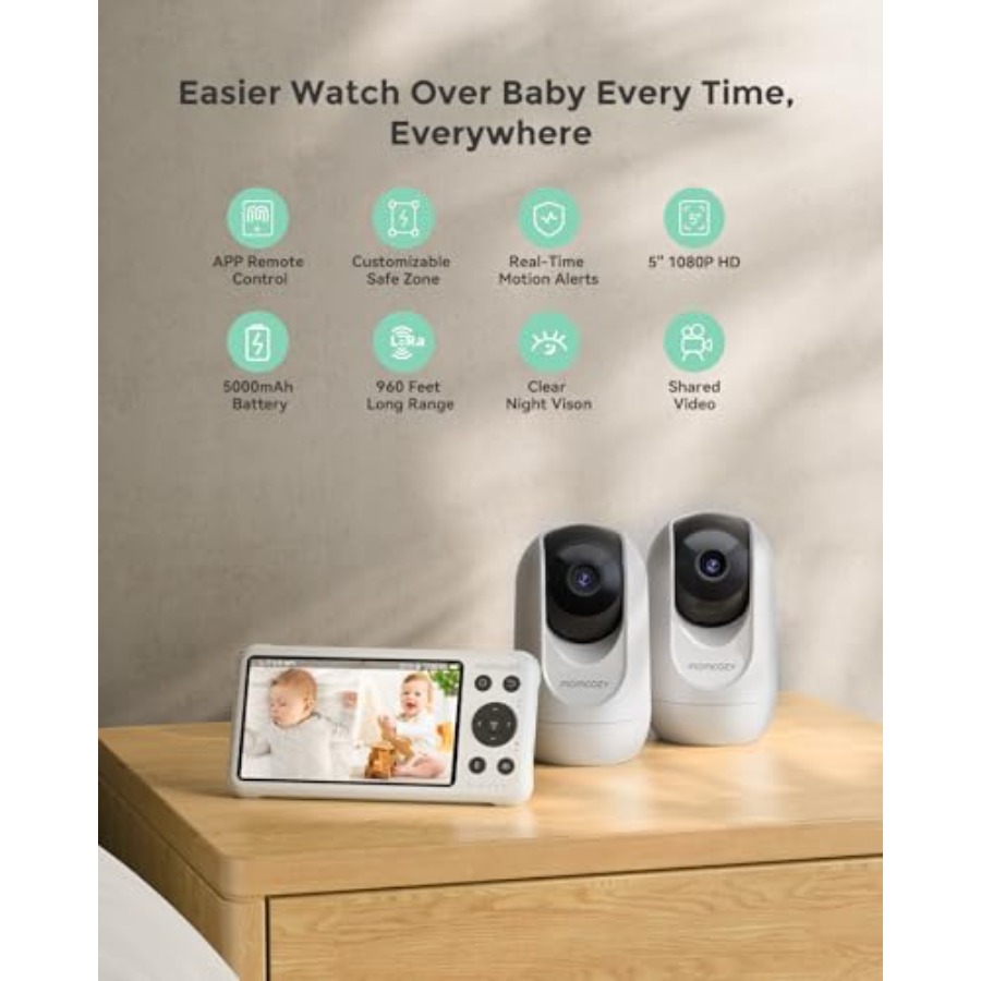 Smart WiFi baby monitor for ho - Baby Monitor Split Screen review and price
