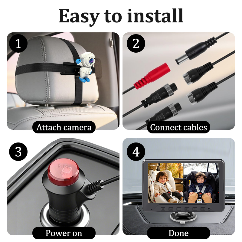 Plug & Play Baby Car Camera fo - Baby Monitor Split Screen review and price