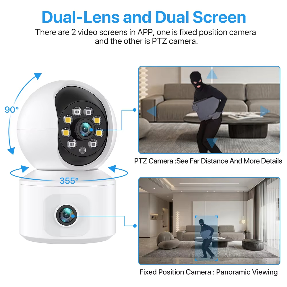 6MP ICSEE WiFi IP Camera Dual  - Baby Monitor Split Screen review and price