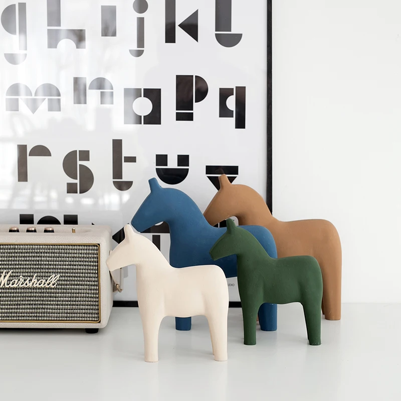 Nordic Wooden Horse Ornaments  - Baby Nursery Table review and price