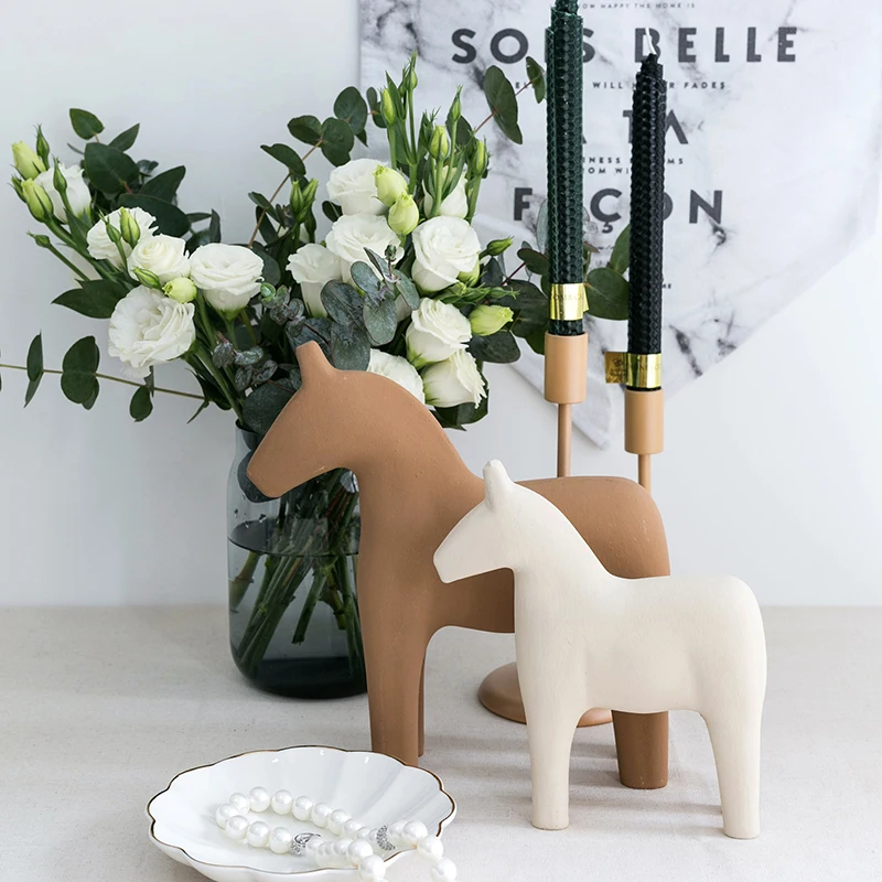 Nordic Wooden Horse Ornaments  - Baby Nursery Table review and price