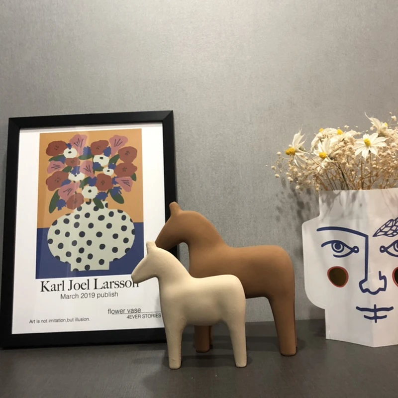 Nordic Wooden Horse Ornaments  - Baby Nursery Table review and price