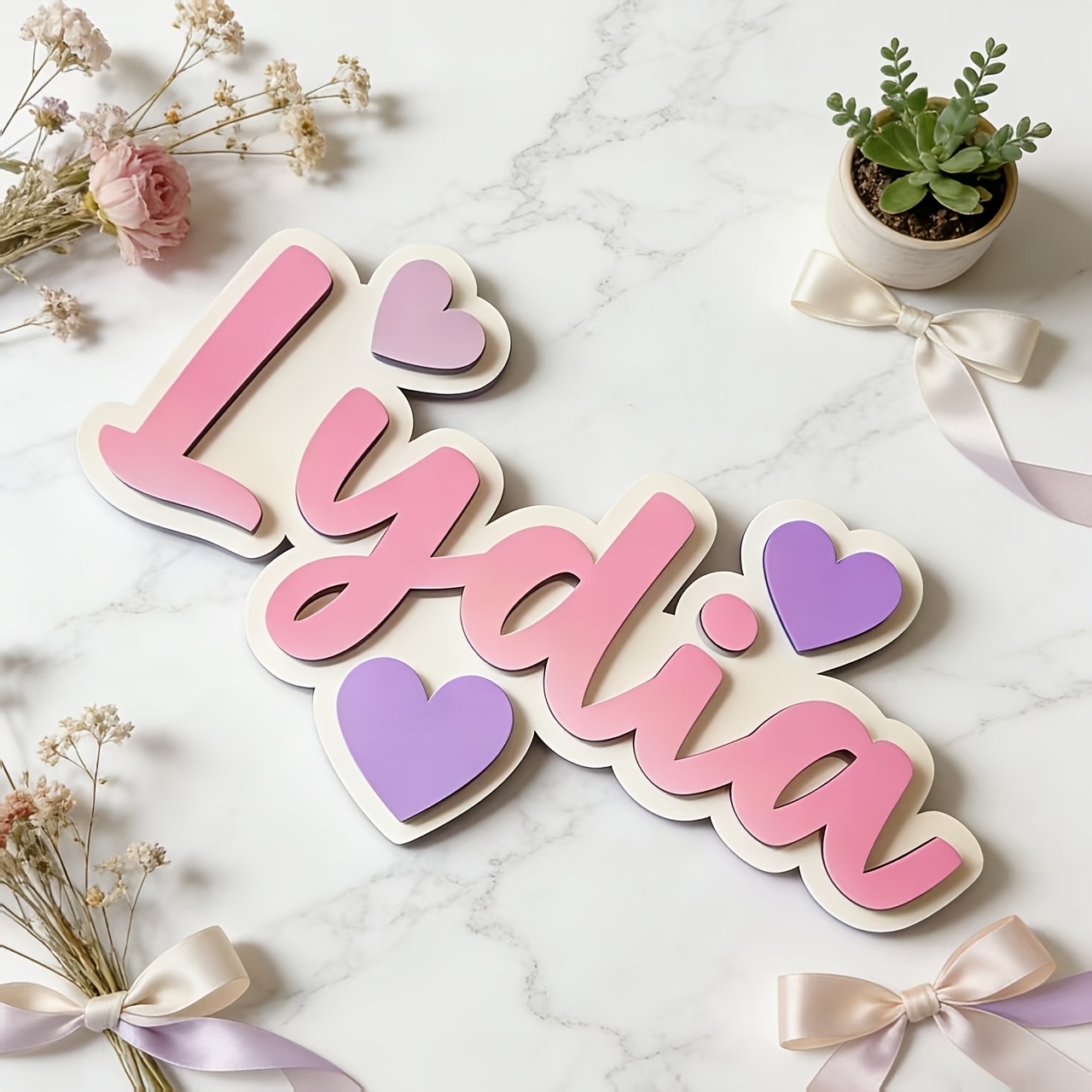 Personalized Gradient Heart Na - Baby Nursery Name review and price