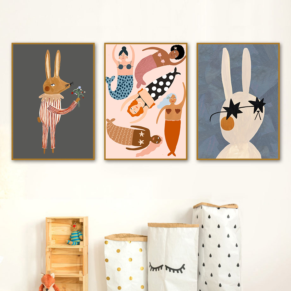 1PC Frameless Funny Cartoon Ra - Baby Nursery Quotes Wall Art review and price