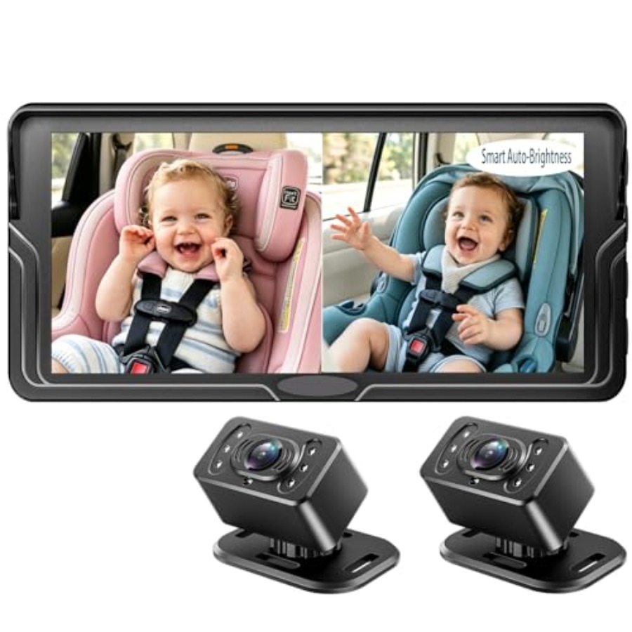 Dual baby car camera for 2 kid - Baby Monitor Split Screen review and price