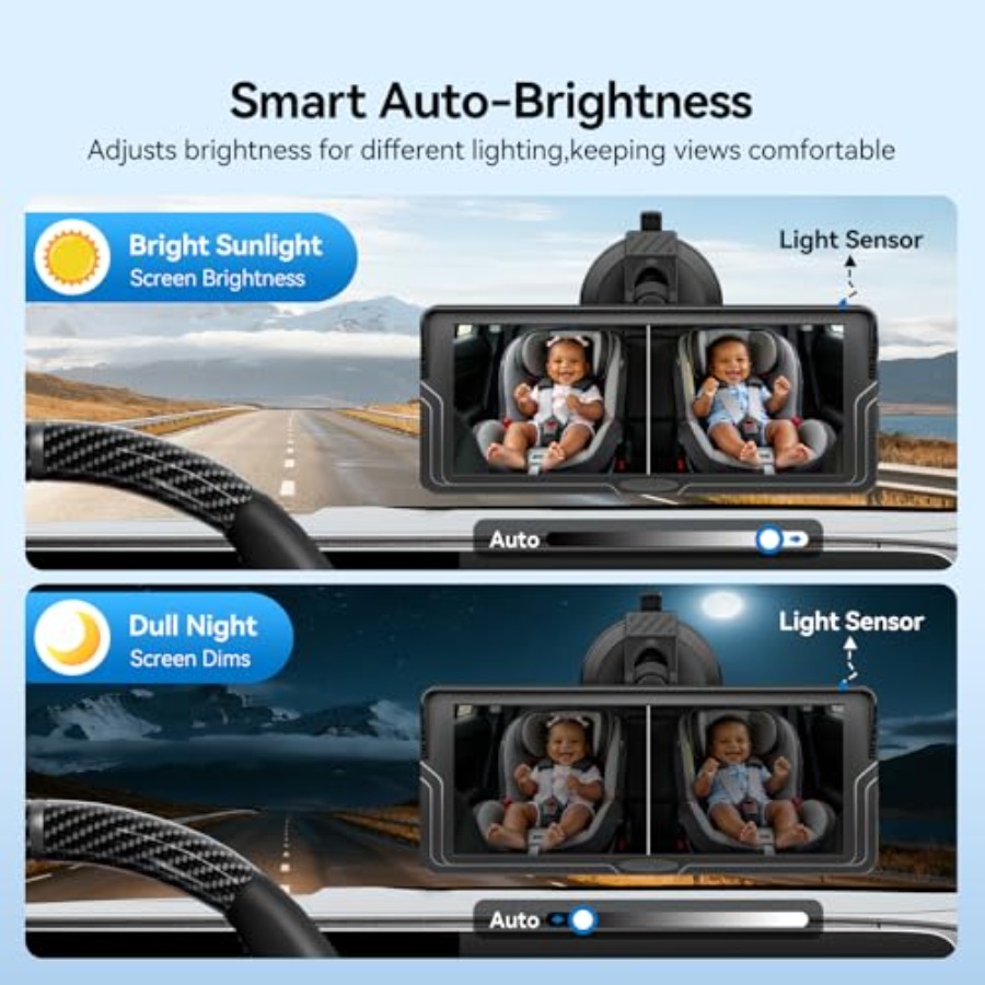 Dual baby car camera for 2 kid - Baby Monitor Split Screen review and price