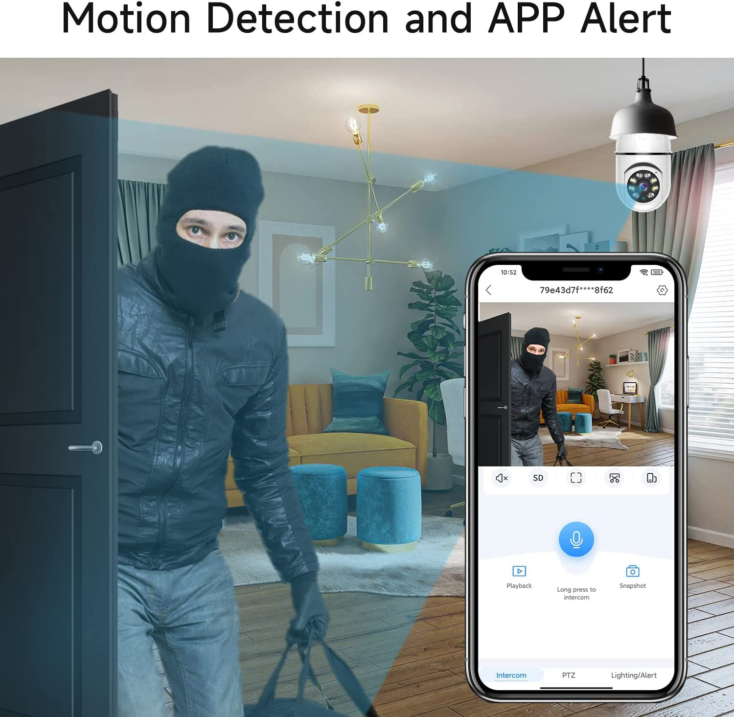 8MP E27 Bulb Surveillance Came - Baby Monitor Split Screen review and price