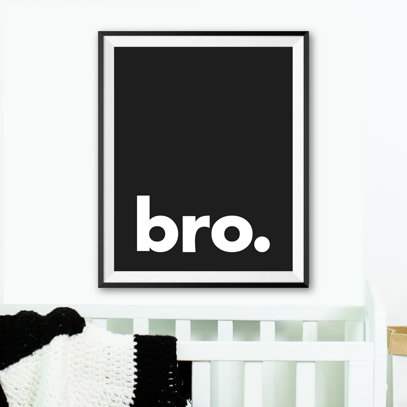 Bro. Print Minimalist Typograp - Baby Nursery Quotes Wall Art review and price