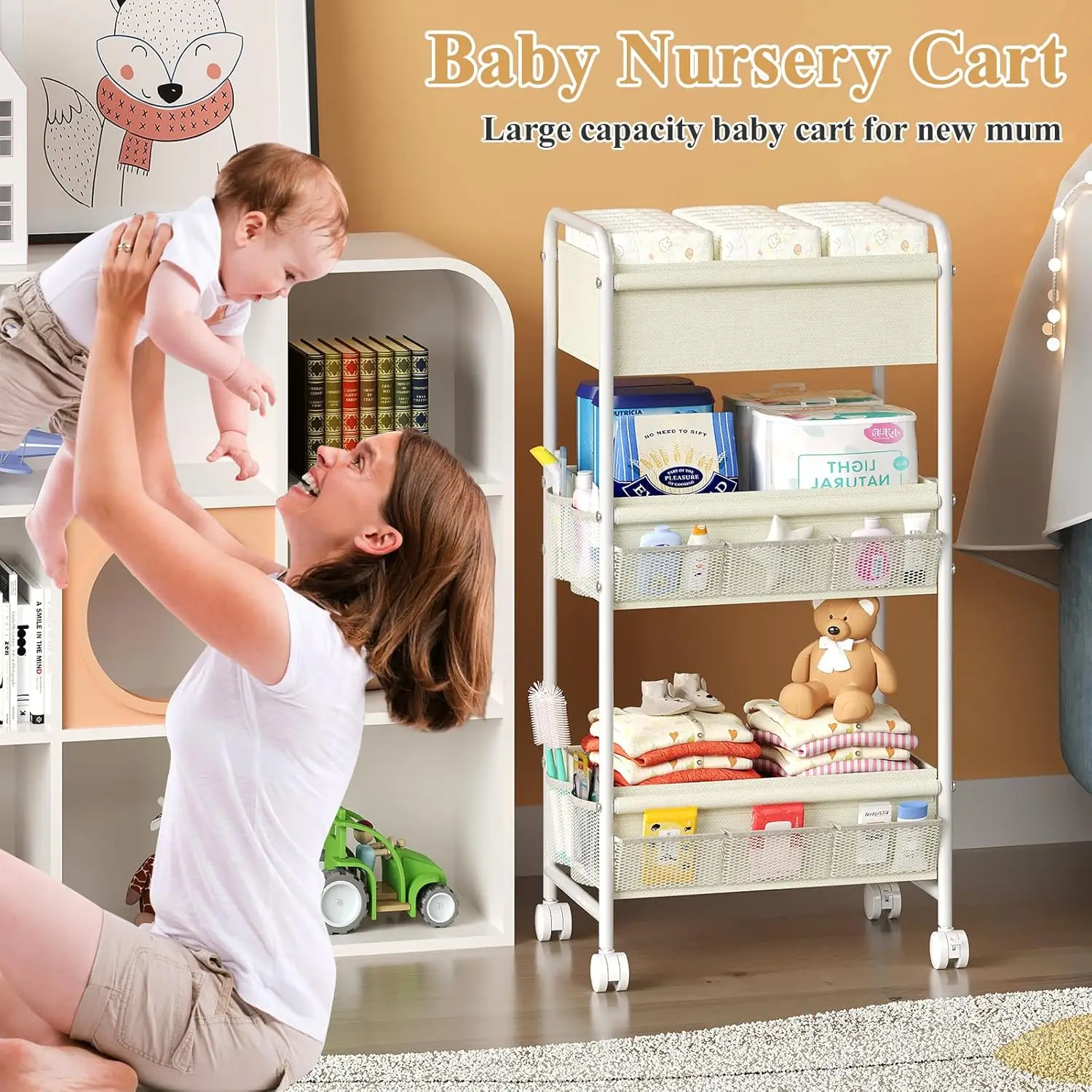 3 Tier Baby Diaper Caddy Cart  - Baby Nursery Cart review and price