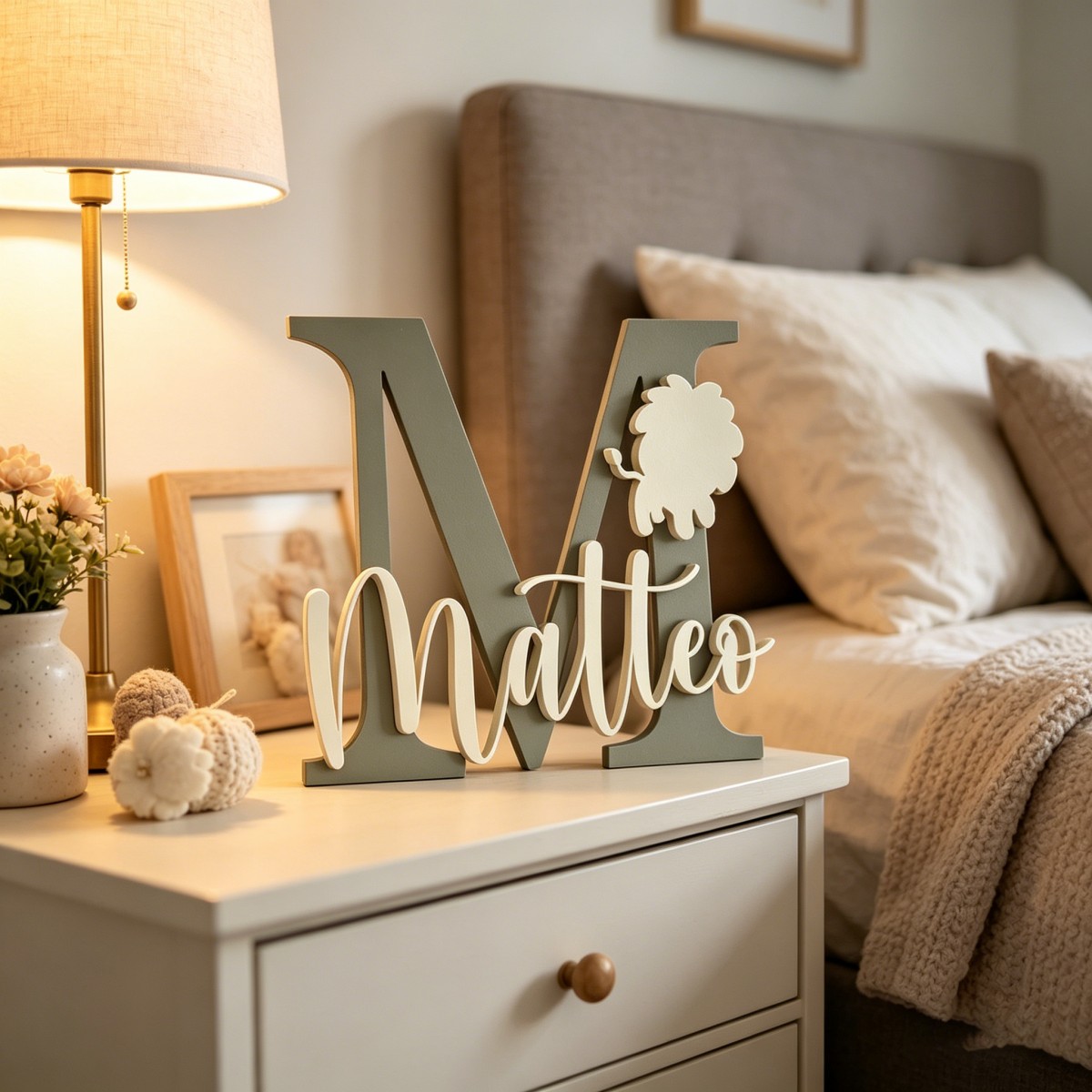 1Pc Custom Lion Name & Initial - Baby Nursery Name review and price