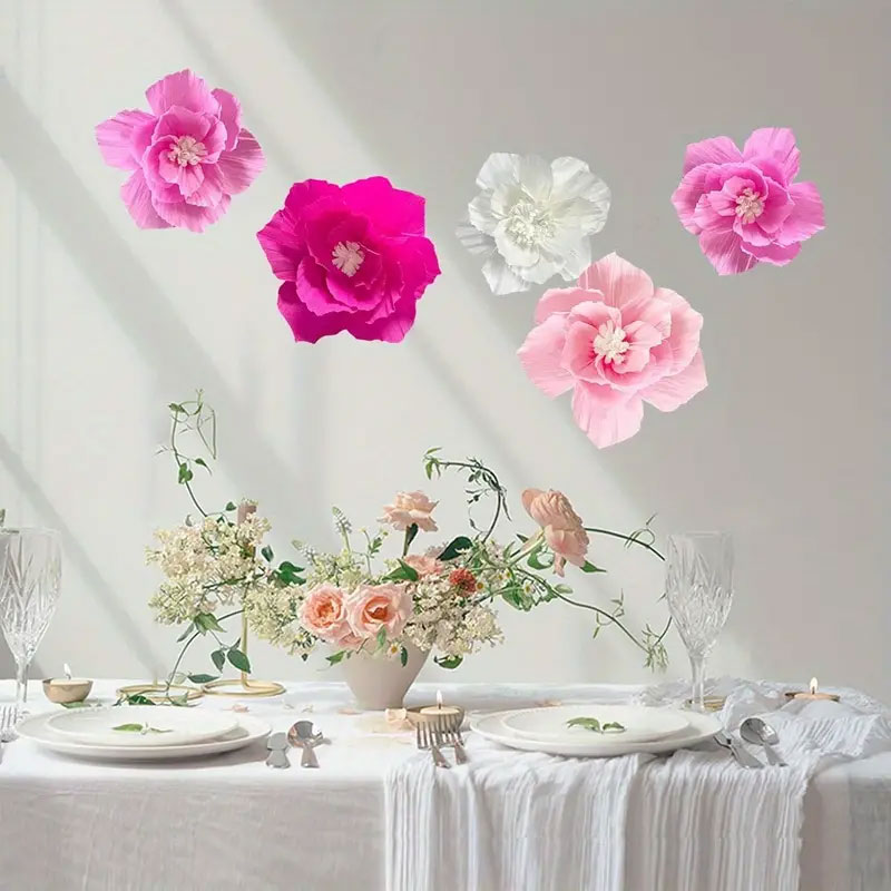 5Pcs Pink Paper Flower, Artifi - Baby Nursery Furniture Sets review and price