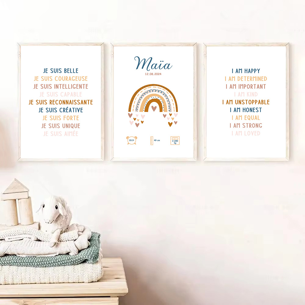 Custom Baby Name Birth Poster  - Baby Nursery Quotes Wall Art review and price