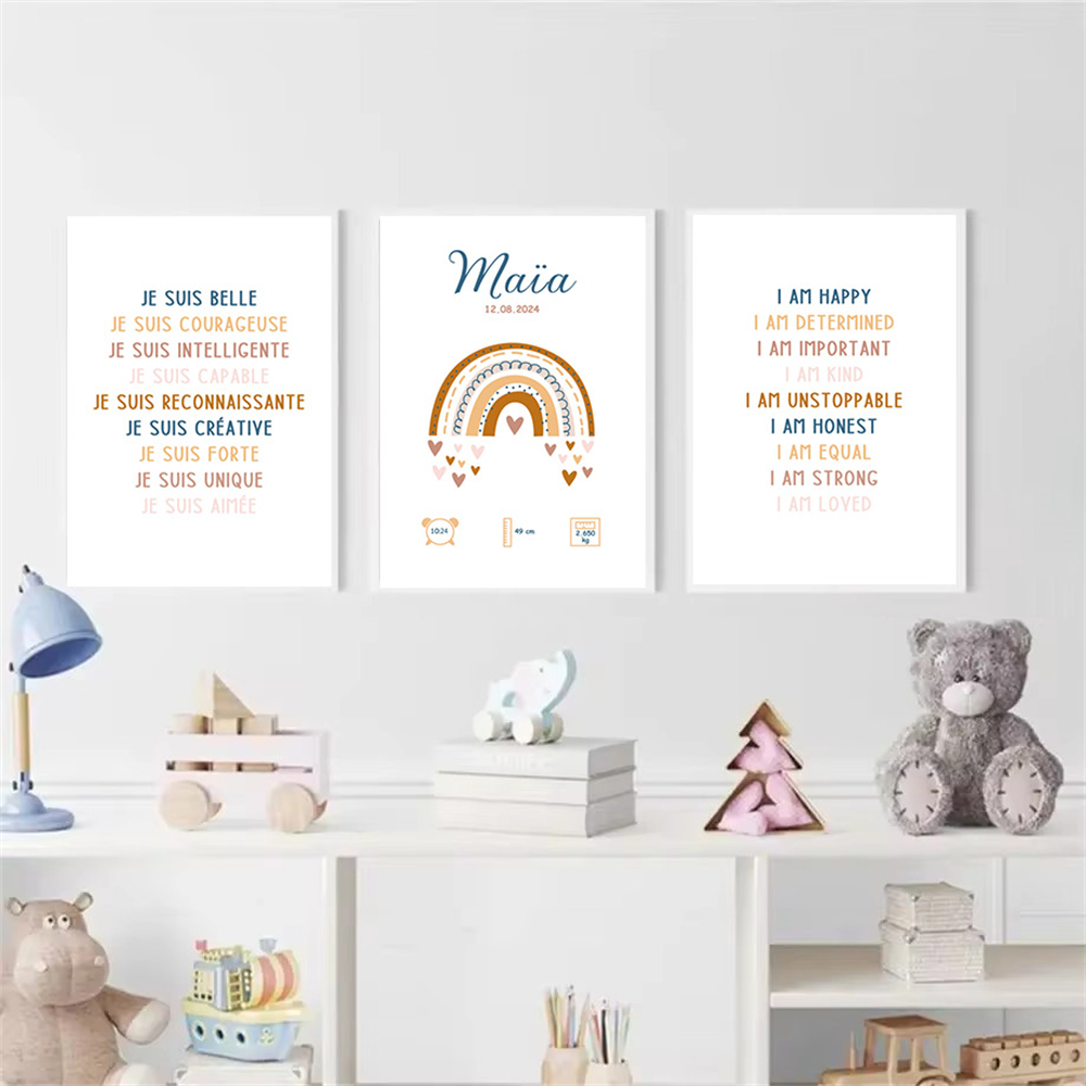 Custom Baby Name Birth Poster  - Baby Nursery Quotes Wall Art review and price