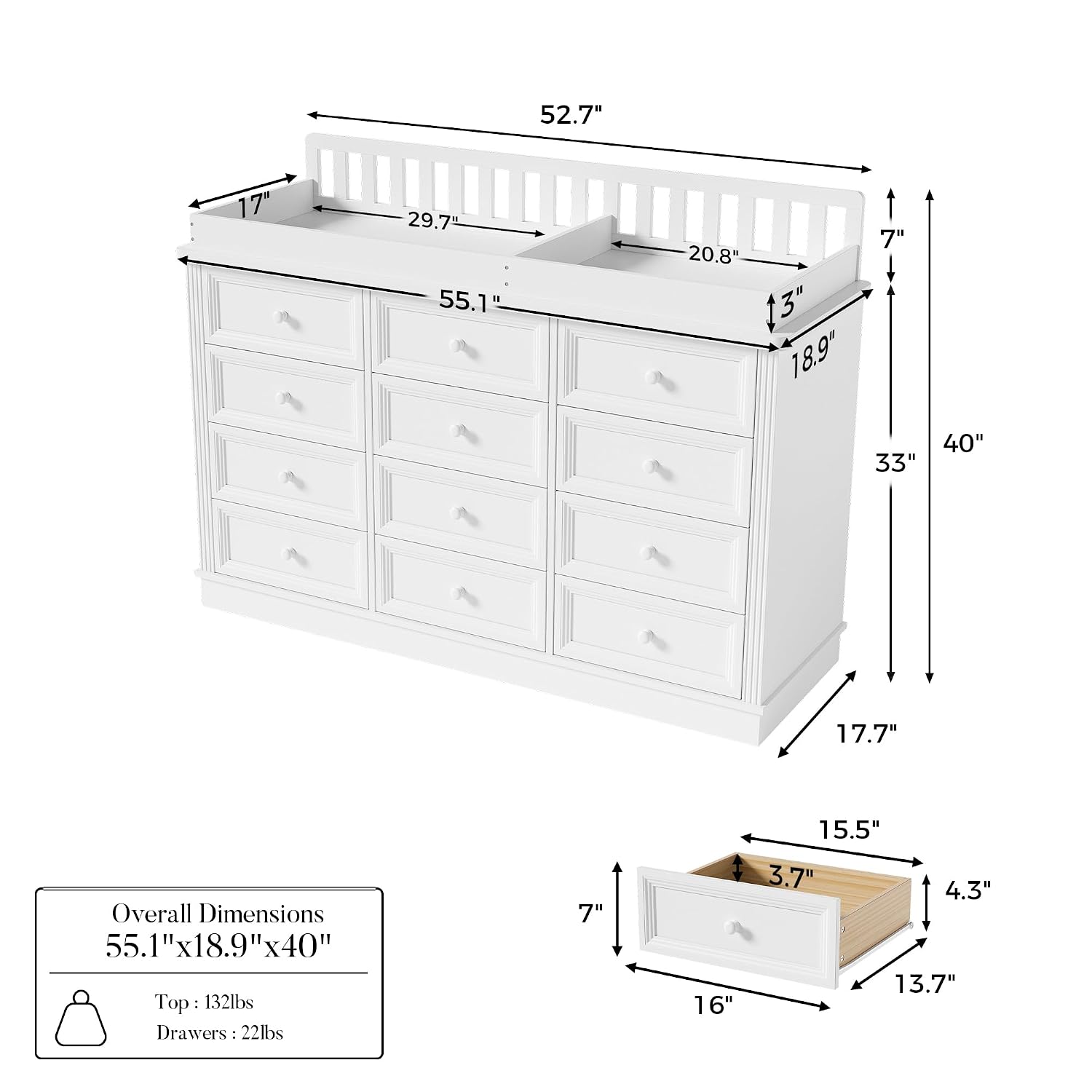 Baby Changing Table Dresser, 1 - Baby Nursery Table review and price