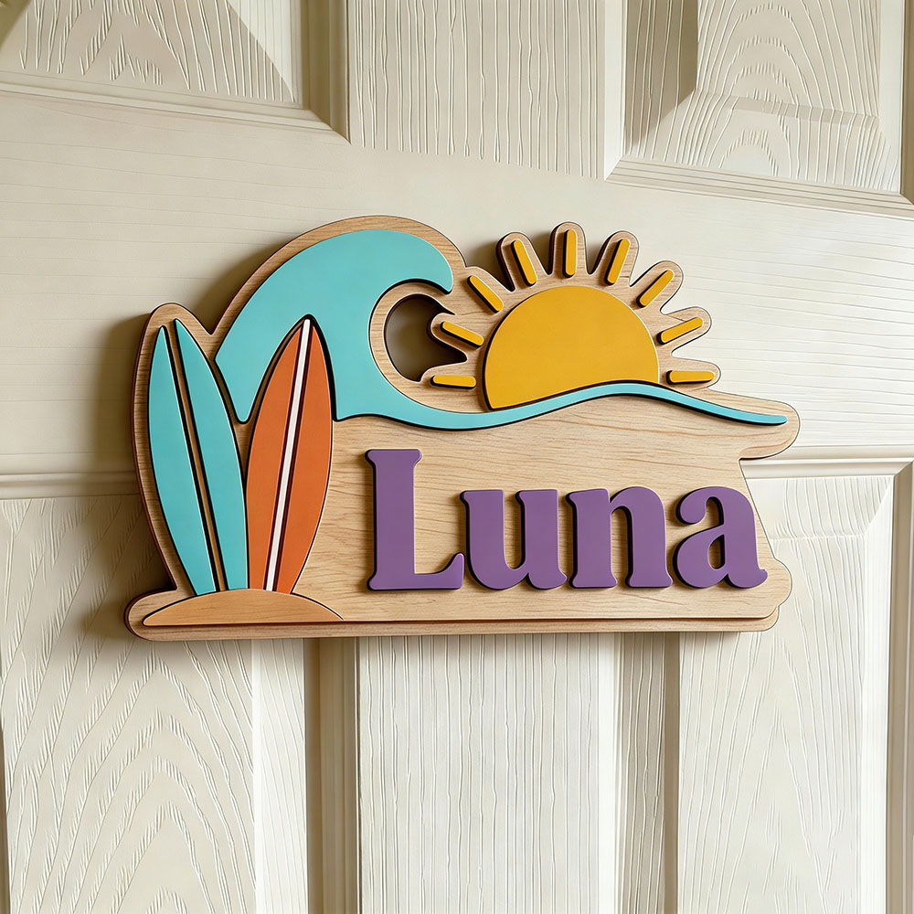 Custom Beach Wave Surfboard Su - Baby Nursery Name review and price