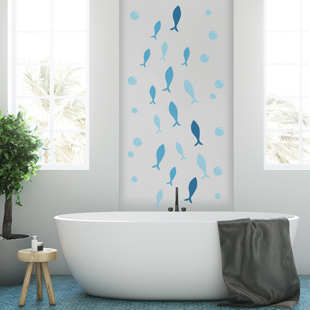 42pcs/set Blue Fish Vinyl Wall - Baby Nursery Furniture Sets review and price