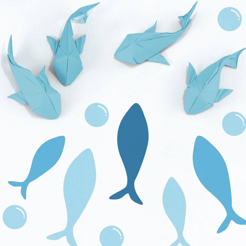42pcs/set Blue Fish Vinyl Wall - Baby Nursery Furniture Sets review and price