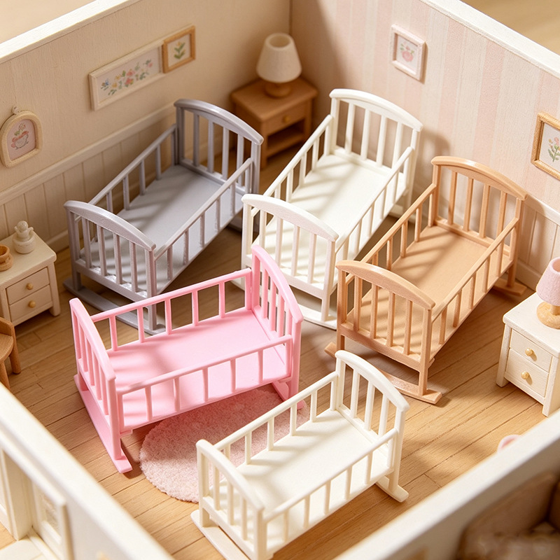 1:12 Dollhouse Mini Baby Crib  - Baby Nursery Furniture Sets review and price