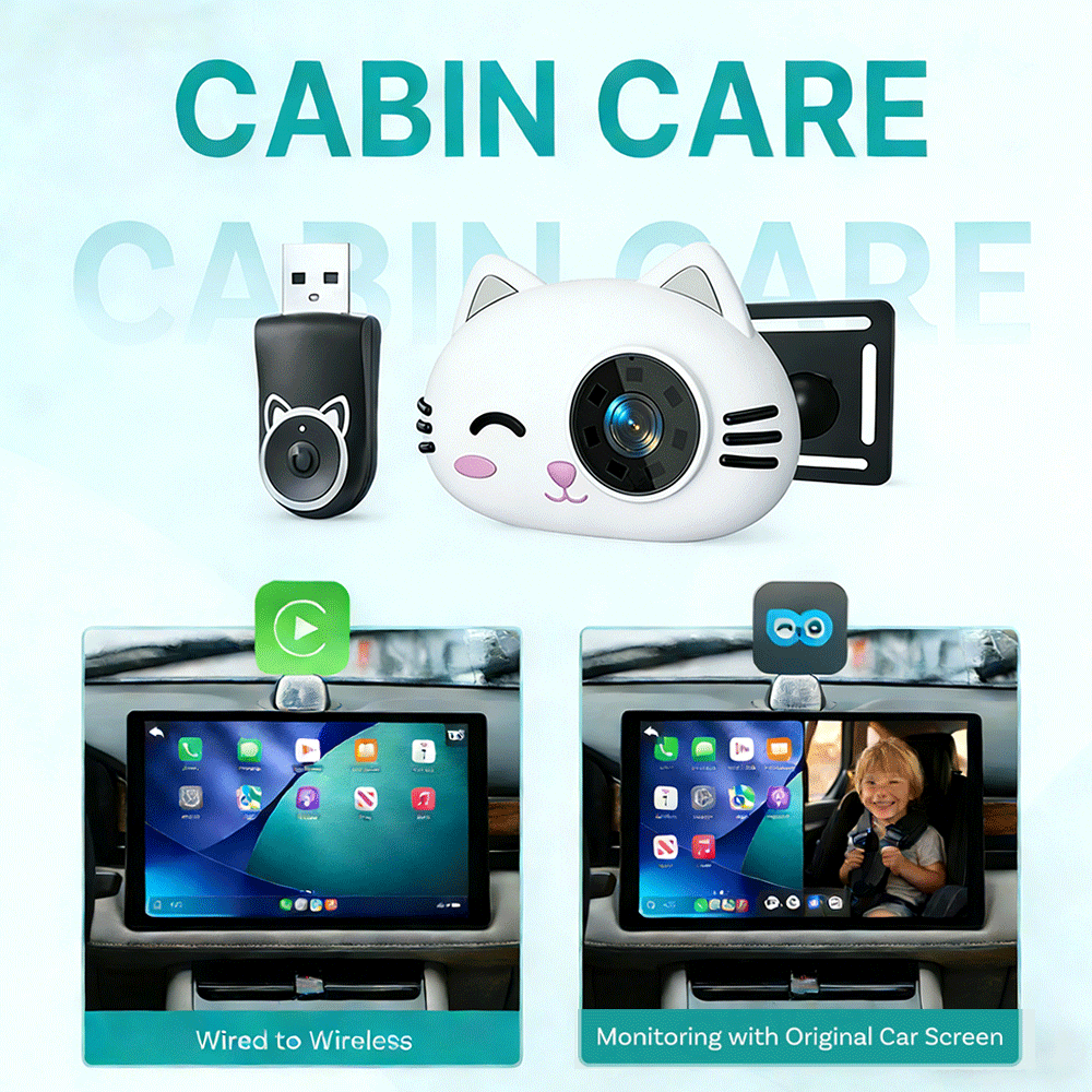Cabin Care Wireless CarPlay Ad - Baby Monitor Split Screen review and price