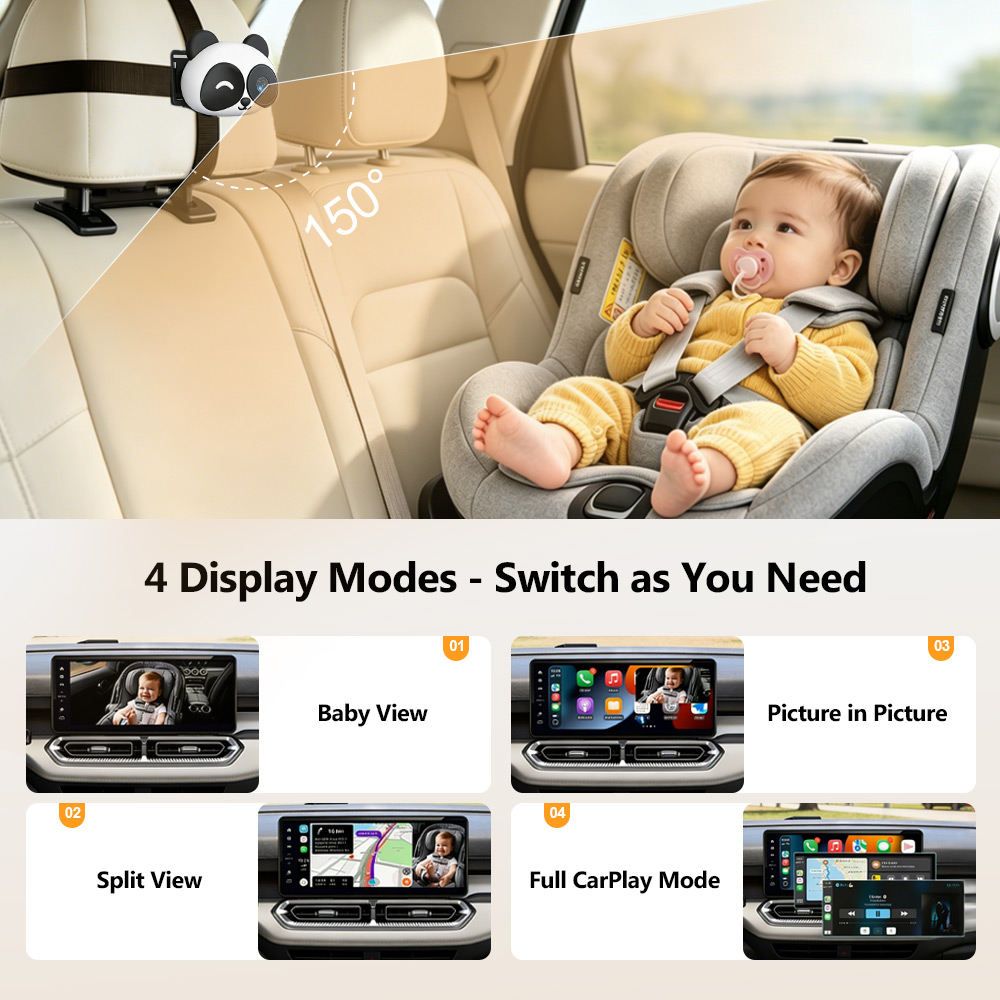 Cabin Care Wireless CarPlay Ad - Baby Monitor Split Screen review and price